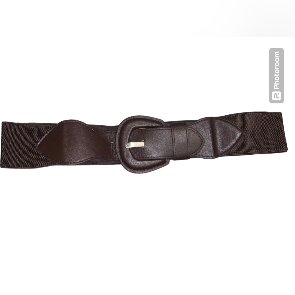 Brown Y2K faux leather thick belt‎ size medium